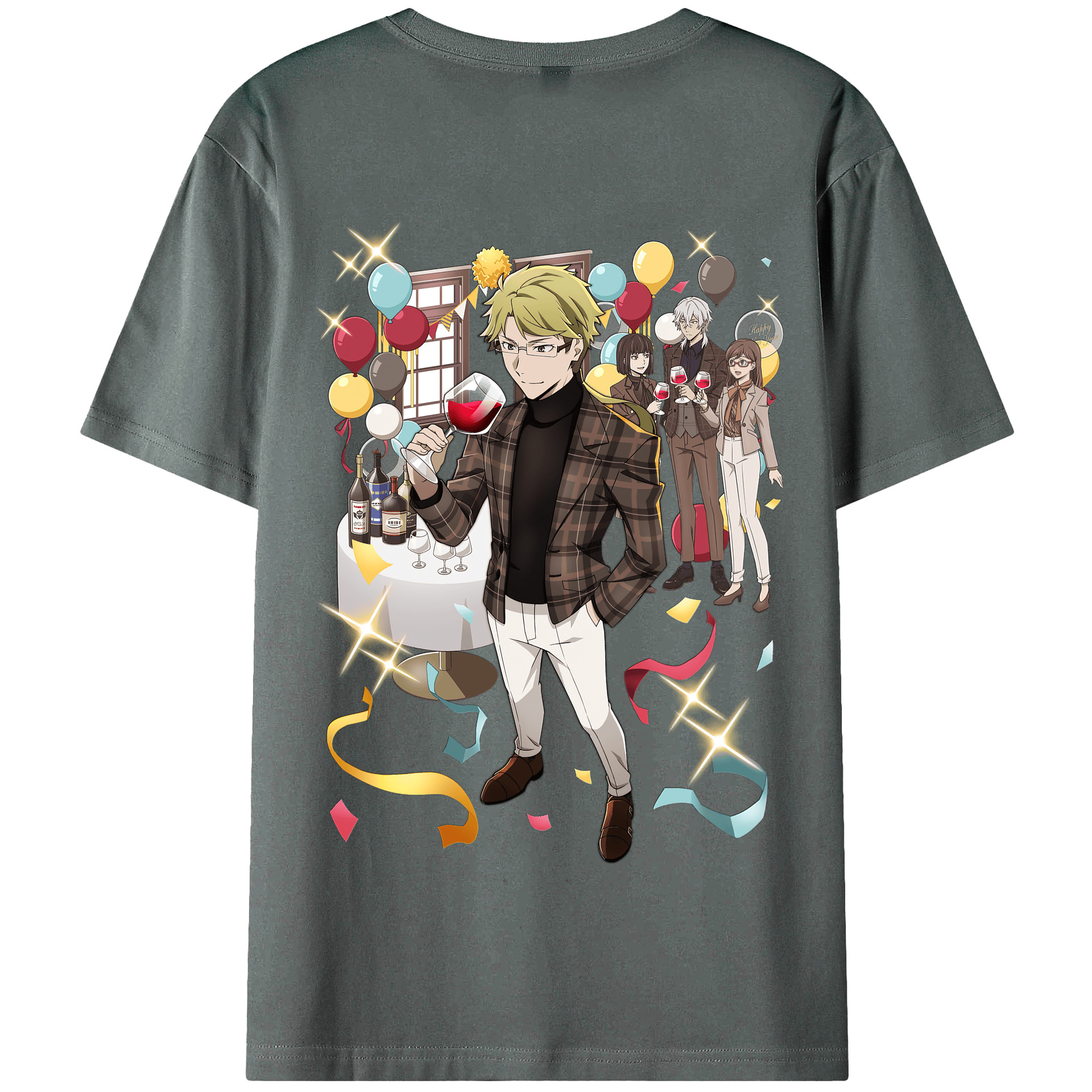 （画像用） 文豪ストレイドッグス Bungo Stray Dogs 綿100％半袖Tシャツ（背面プリント）
